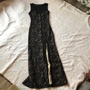 Black Lace Evening Dress